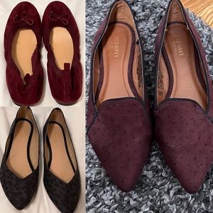 3 New pairs of shoes. 2 are old navy size 9 & 8 /ballet shoes Joe fresh size 9